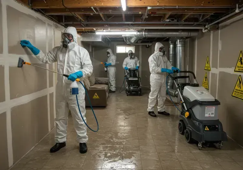 Basement Moisture Removal and Structural Drying process in Lake Park, FL